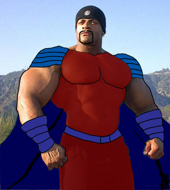 Thenurion Fan-Art-Photoshopped over Photo of Bodybuilder